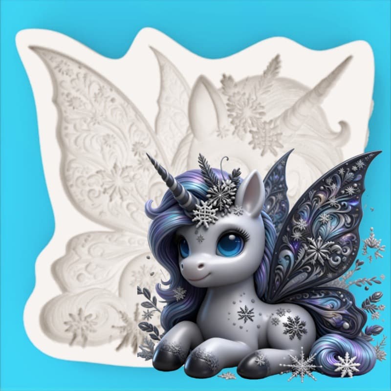 Snowflake Butterfly Wings Unicorn Silicone Mold DIY Soap Fondant Chocolate Mold 18526