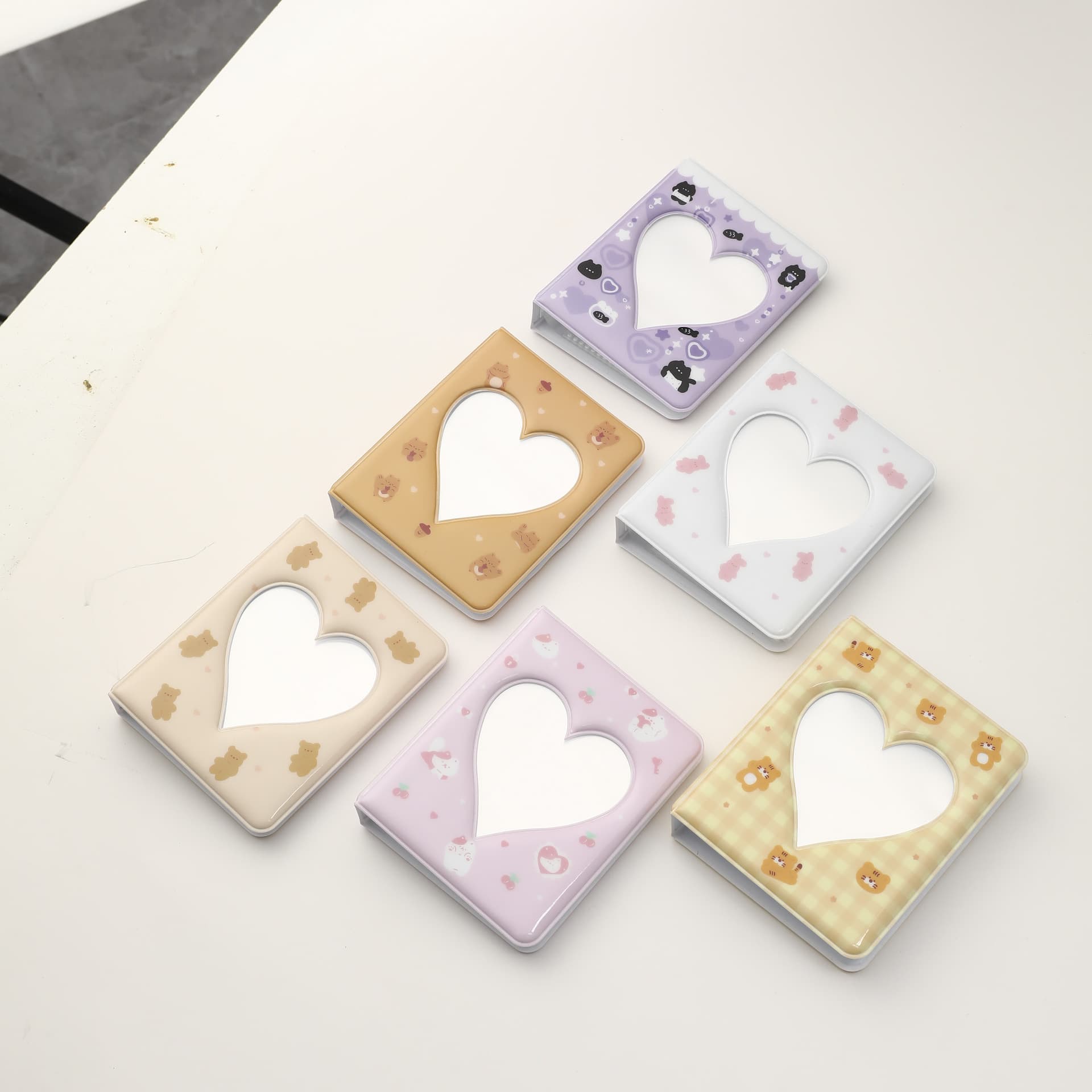 Ins Style 3-Inch Heart Photo Album for Polaroid Photo Storage with Transparent Inner Pages