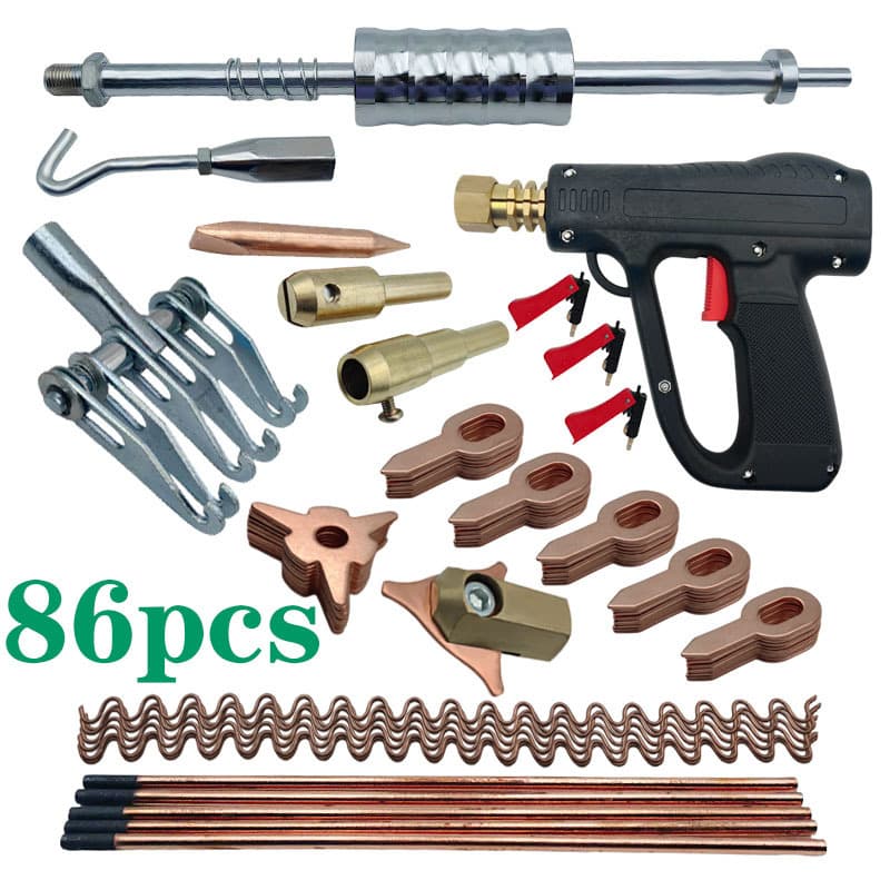 Auto Body Dent Repair Kit Slide Hammer 86pcs Sheet Metal Shaping Accessories Dent Repair Machine Parts
