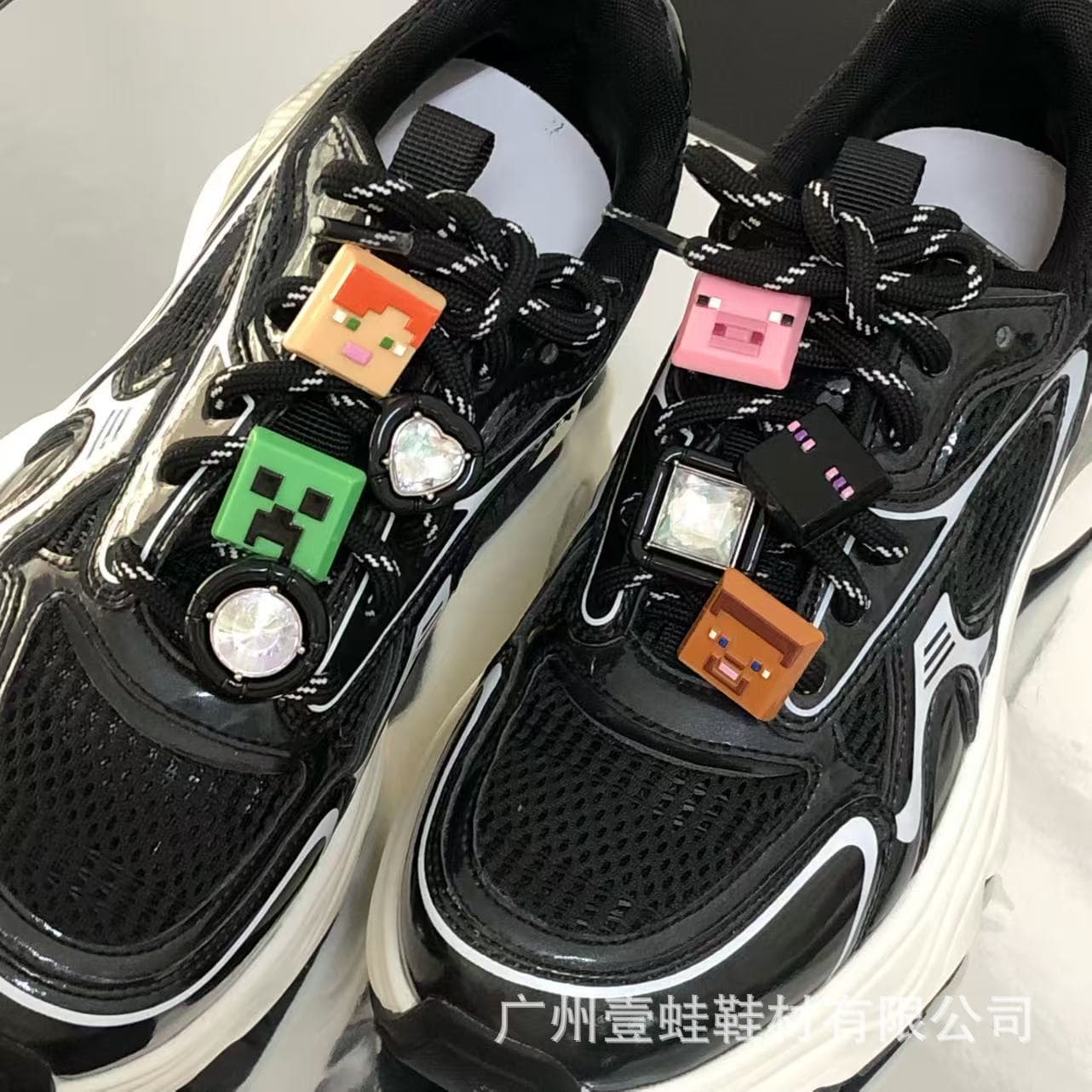 New wearable buckle diy casual sneakers removable minecraft shoe buckle wear rope shoe flower building block type enlarged diamond