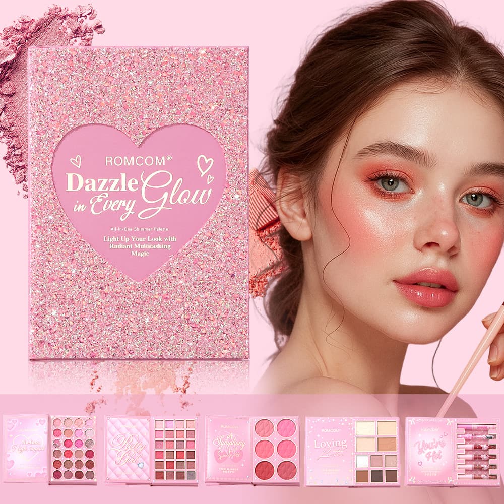Temu New Blush Highlight Contour Christmas Makeup Gift Box Five-Page Eyeshadow Lip Glaze All-in-One Makeup Book