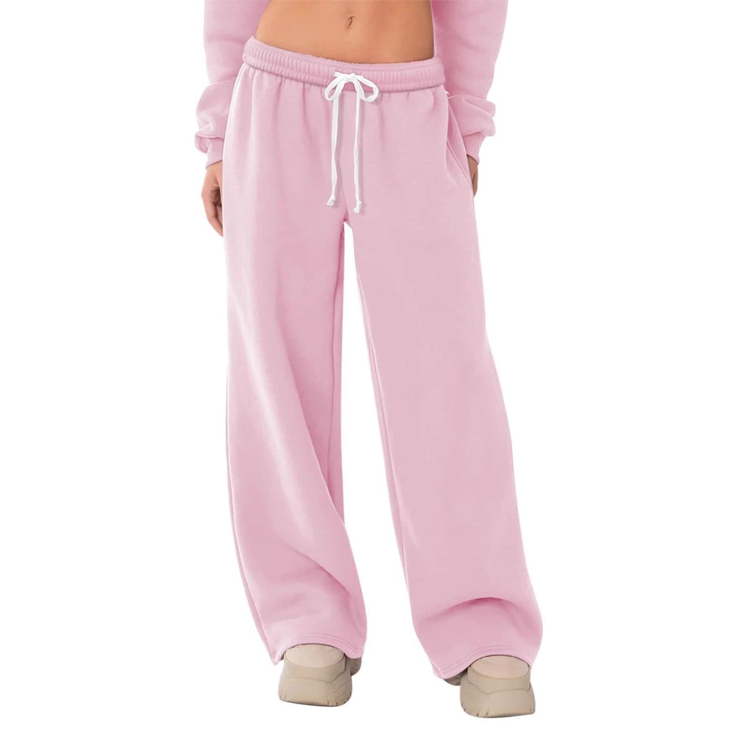 New Arrival Cross-border Amazon eBay Independent Site Export European and American Women's Clothing 2026 Autumn Fleece-lined Casual Loose Sweatpants