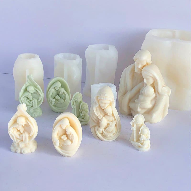 European Style Family Figure Silicone Mold DIY Gypsum Aromatherapy Candle Resin Ornament Ins Portrait Resin Casting Mold