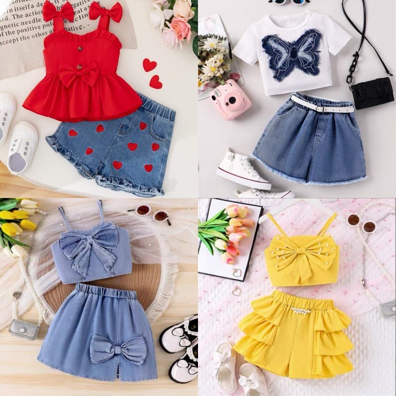 New Children's Clothing Foreign Trade Girl Summer Suit