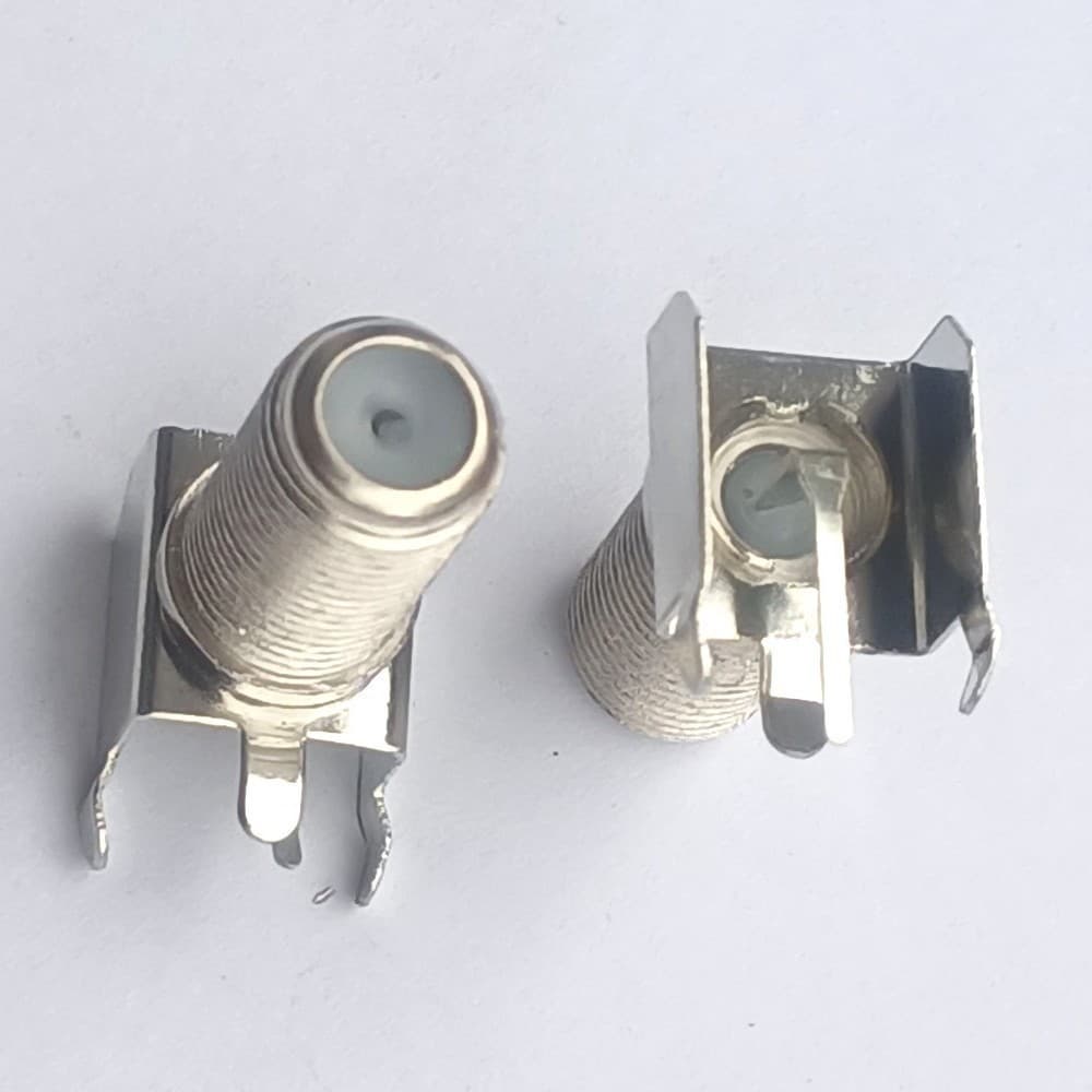 Hot-selling Zinc Alloy Three-Claw Sheet Metal Set-Top Box Socket Connector, Imperial F-Type Plug and Socket