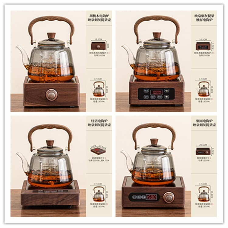 New Heat-Resistant Glass Handled Pot Teapot with Heating Electric Tea Stove, Thermal Glass Boiling Pot Tea Maker