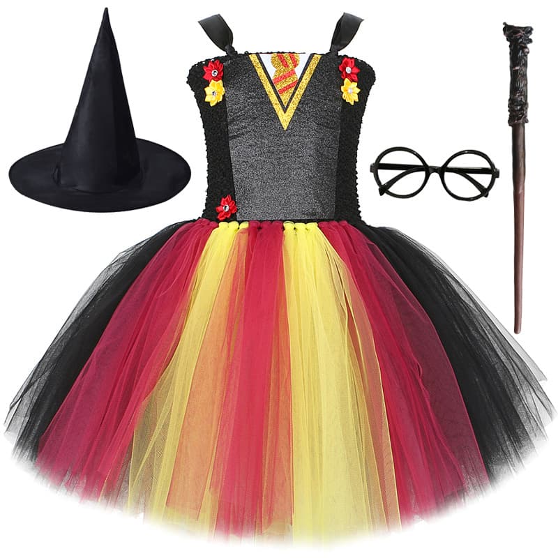 Princess Style Cosplay Tulle Dress Children's Halloween Costume Nylon Fabric Girls' Skirt European Style Basic Pattern