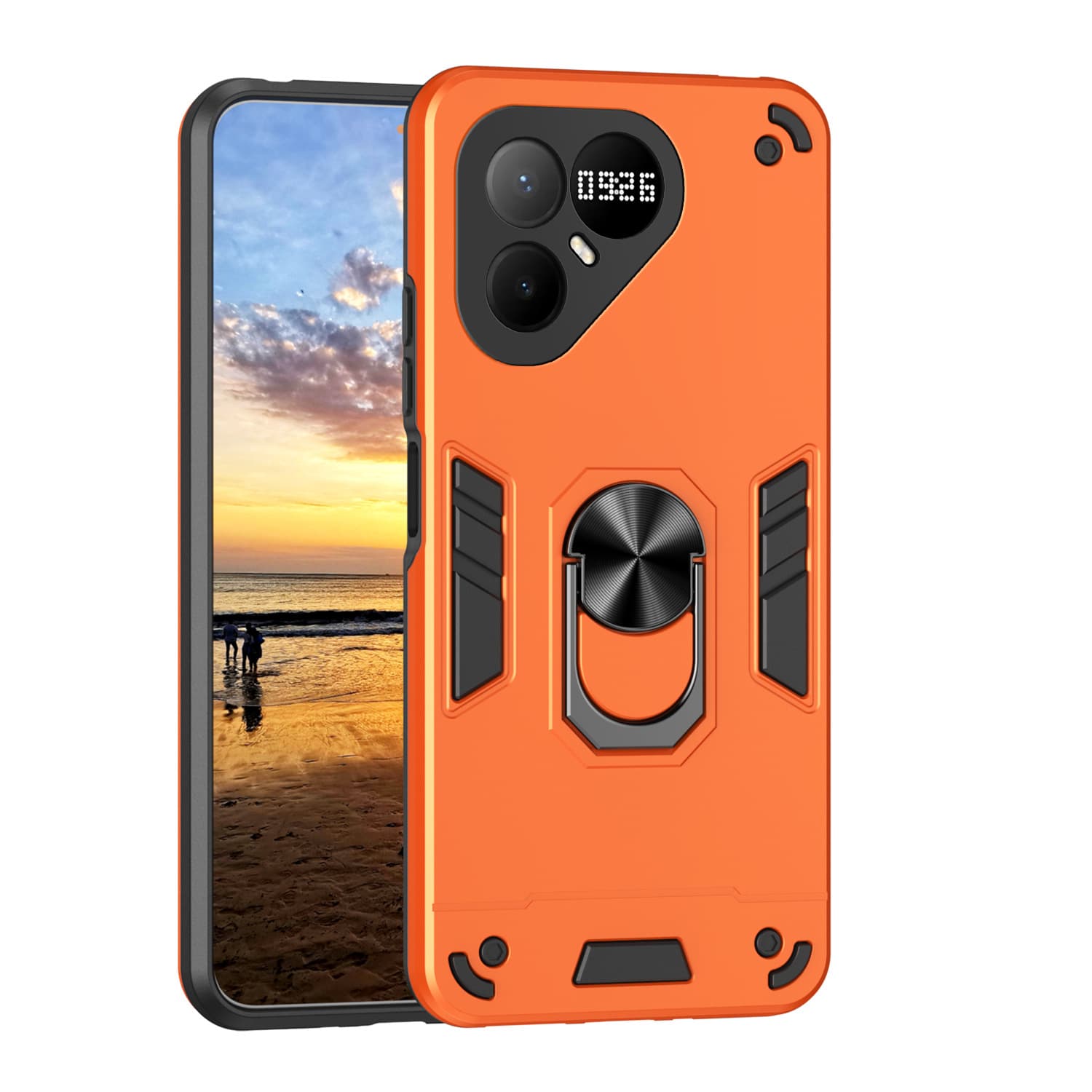 Compatible with Infinix Tecno Pova8Pro Phone Case Car Magnetic with Stand Shockproof Minimalist Full Coverage