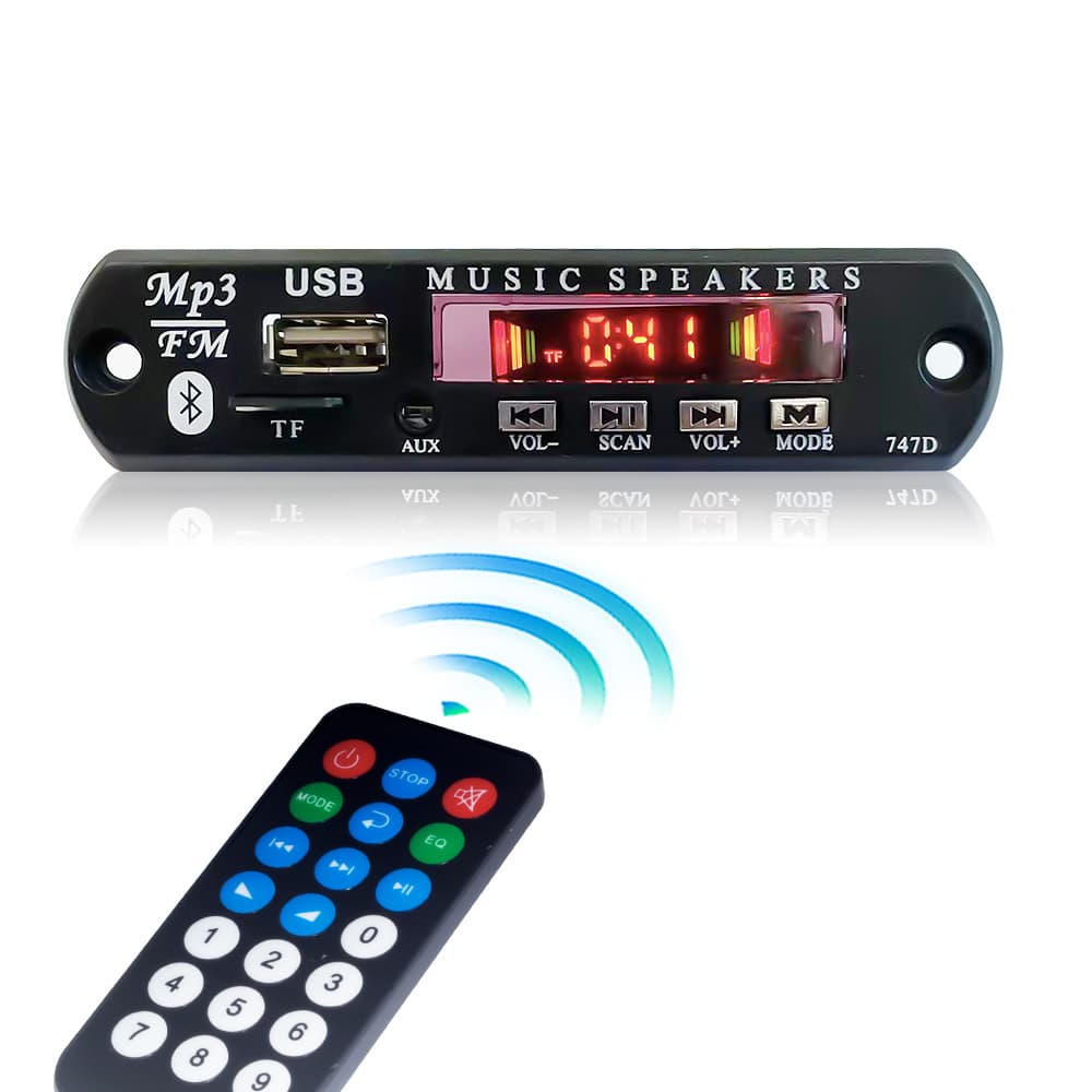 MP3 Decoder Board Bluetooth Module Player with Card Slot and Microphone Jack Radio Module Car Audio Mainboard