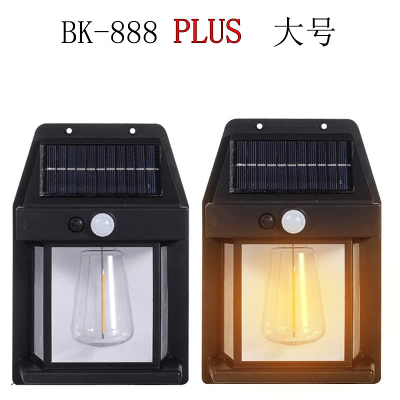 Solar outdoor wall light human body sensing three-mode tungsten wire garden villa courtyard night light rain-proof led light