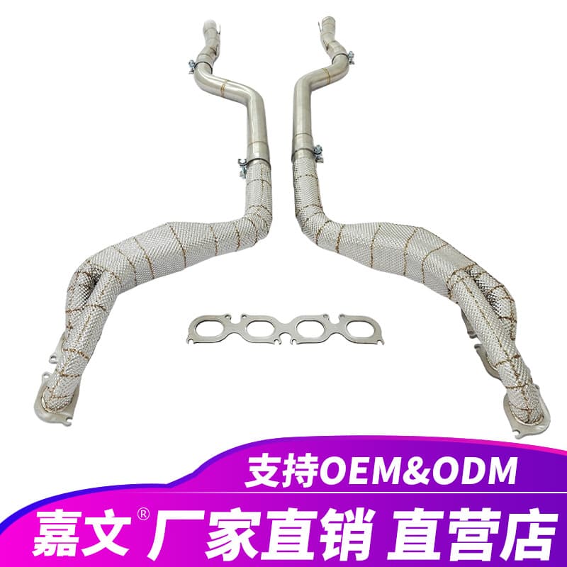 For Mercedes C63 AMG W204 6.2L V8 Stainless Steel Manifold Long Tube Header Muffler Exhaust Pipe