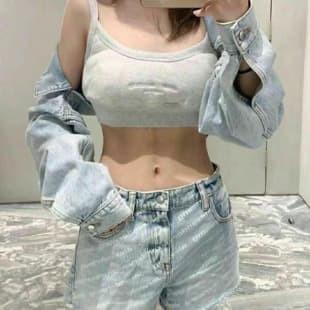 2025 Hot Trend Letter Must-Have Summer Denim Frayed Shorts, Three Colors, Full Size, Designer Denim Shorts