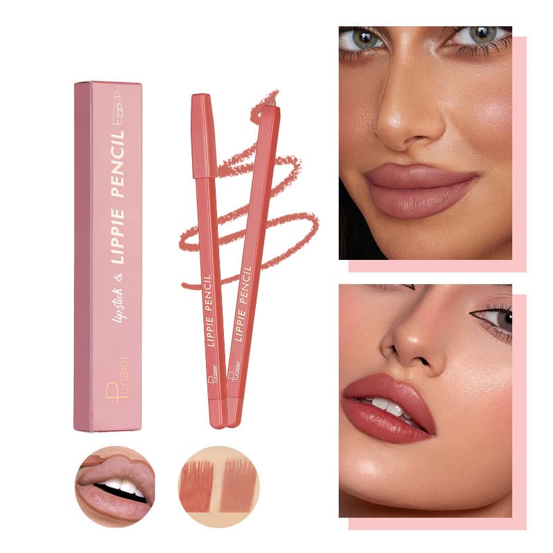 Cross-border hot sale Pudaier lipstick pen waterproof non-stick cup matte lip liner pen hook line lip pen makeup wholesale