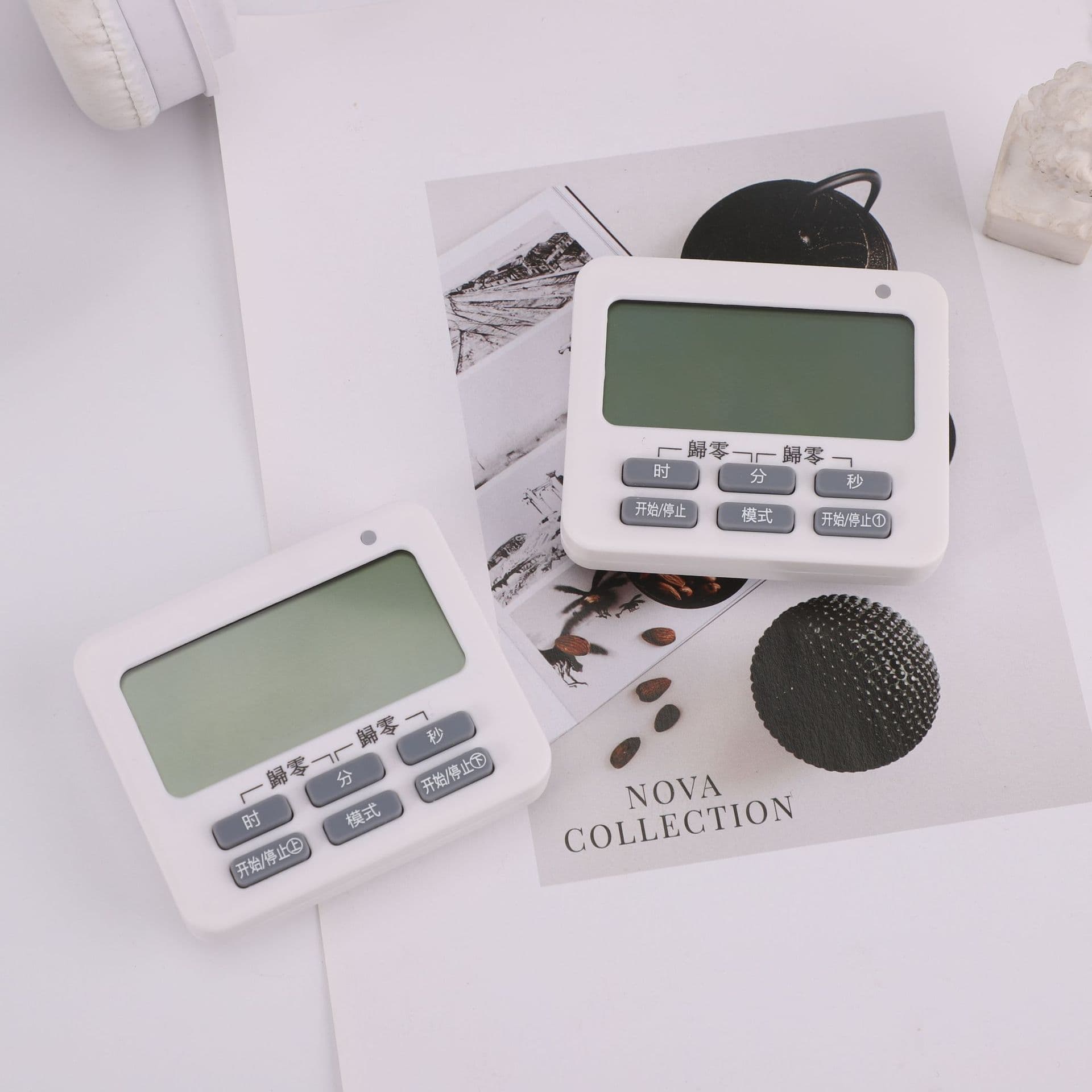 Dual-Screen Timer Kitchen Timer 99-Hour Electronic Timer Screen-Off Beauty Timer Student Reminder