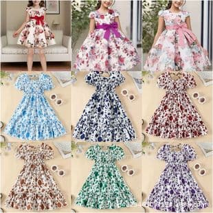 2024 Summer New Girls Dress Sequin Star Princess Dress Child