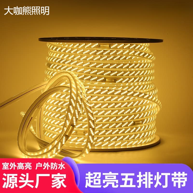 2835 LED Strip Slanted Five Rows 320 Beads Project Lighting Outdoor Waterproof Ultra-Bright Flexible No Dark Spots Factory Direct Wholesale