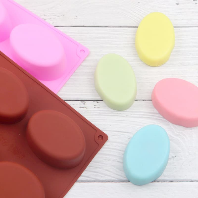 Xingka DIY Household 8-Link Oval Egg-Shaped Silicone Handmade Soap Mold Jelly Pudding Mold Silicone Cake Mold