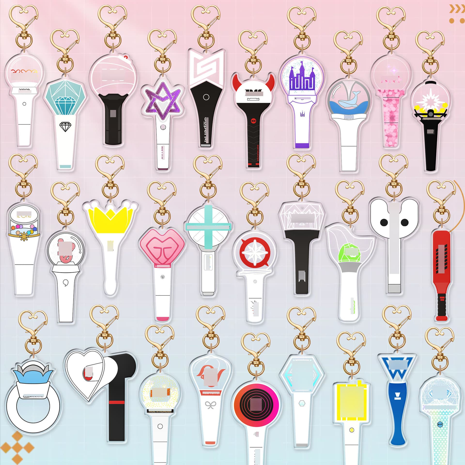 Stray Kids, BLACKPINK, BigBang, ITZY, BABYMONSTER, BTS acrylic keychain fan support charm