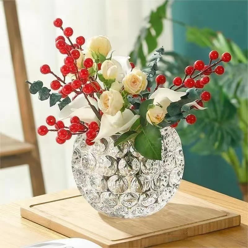 Wholesale transparent flower pots, thickened glass vases, office hydroponic pothos, copper coins, vase green plants