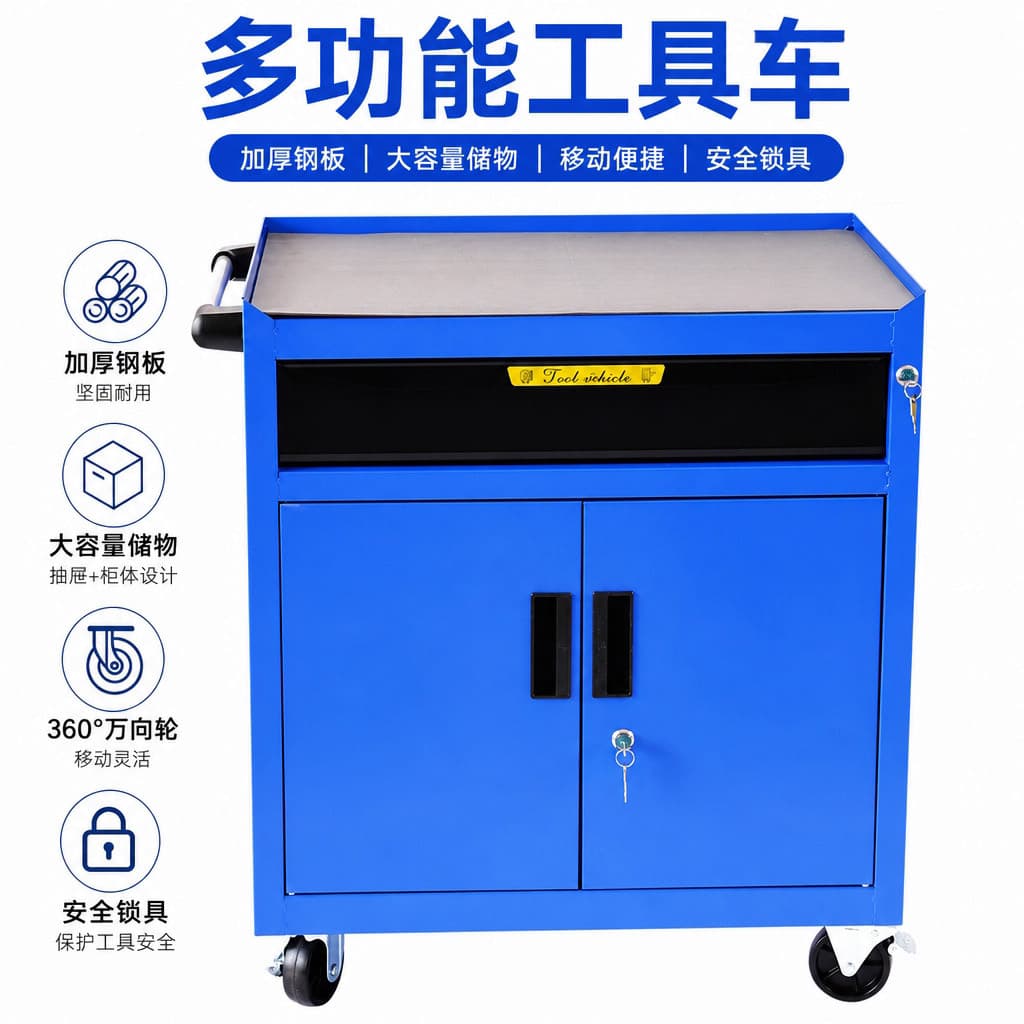 Mobile tool cabinet workshop parts storage cabinet with drawer hardware tool storage cabinet workshop iron cabinet with lock