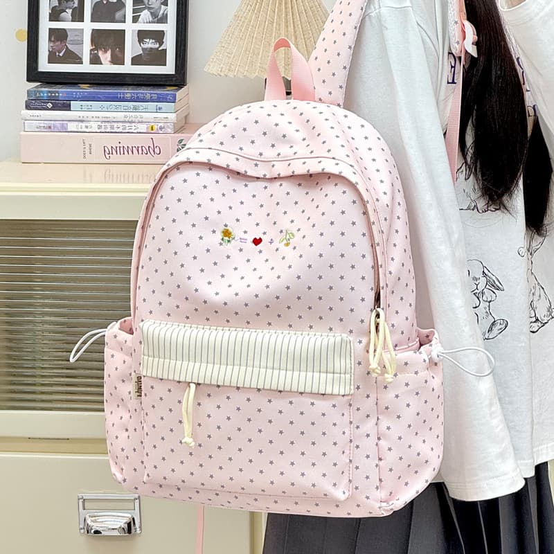 New Stylish Girls' Backpack for Elementary School Students, Double Shoulder Bag for Travel, Cute Solid Color Kindergarten Backpack