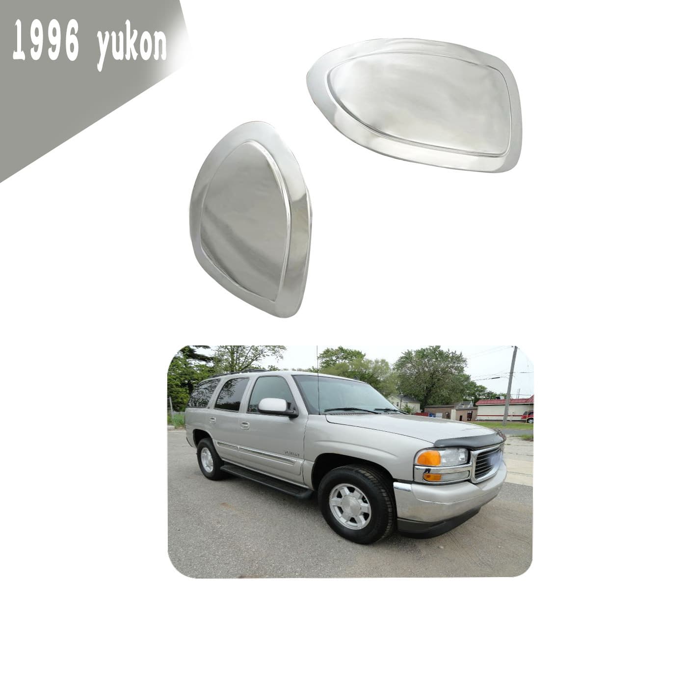 Compatible with 1996-2006 GMC Tahoe Yukon Rear View Mirror Cover Sierra Side Mirror Cover Pair