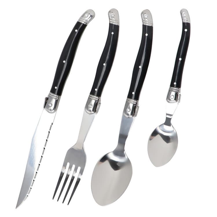 Jinhaiyue Black Handle Plate Steak Knife and Fork Spoon Dining Knife Western Restaurant Steak Knife