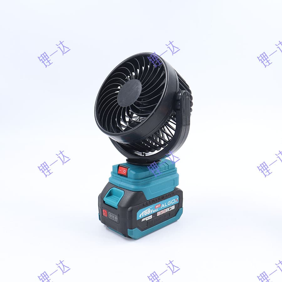 Rechargeable Lithium Battery Fan High Power Cordless Office Fan Portable Outdoor Long-Lasting with Oscillation and Tilt Function