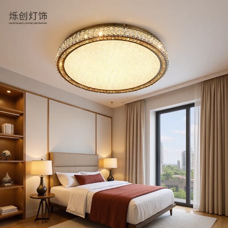 Living room lamp, light luxury crystal lamp, master bedroom ceiling lamp, Nordic new modern minimalist restaurant lamp, smart