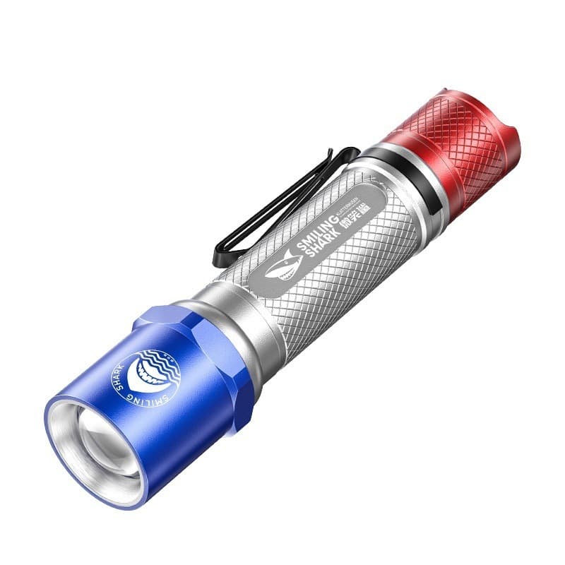 Outdoor tactical long-range flashlight portable pen clip design aluminum alloy three-speed adjustable portable flashlight