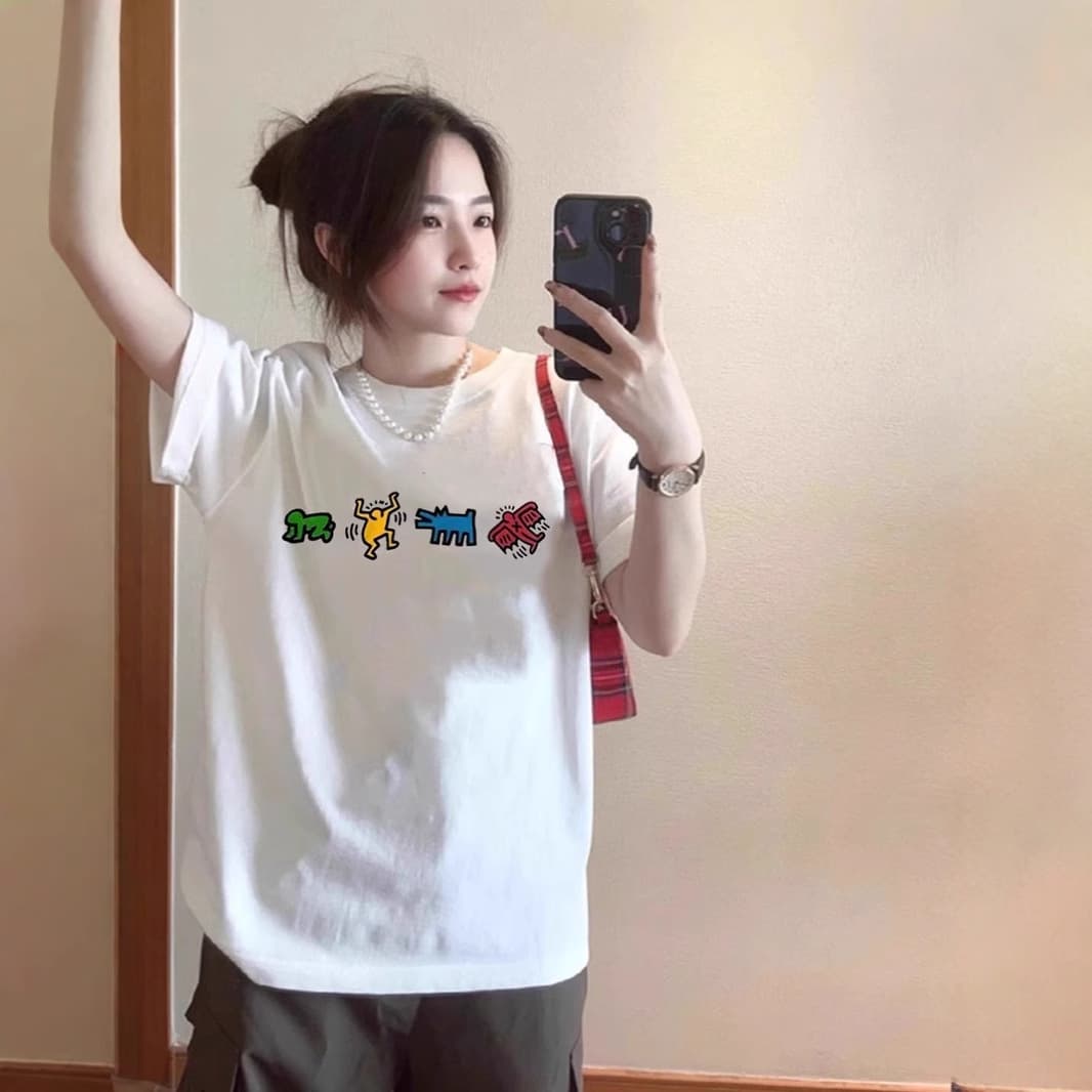 Short Sleeve T-Shirt Women 2026 Summer New White T Design Sense Niche American Loose Oversize Half Sleeve Top