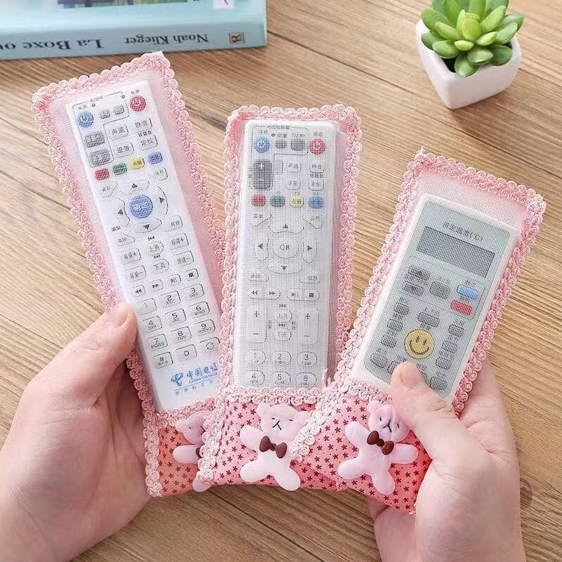 Remote control cover, teddy bear fabric remote control cover, bow tie protective cover, TV and air conditioner remote control dust cover wholesale
