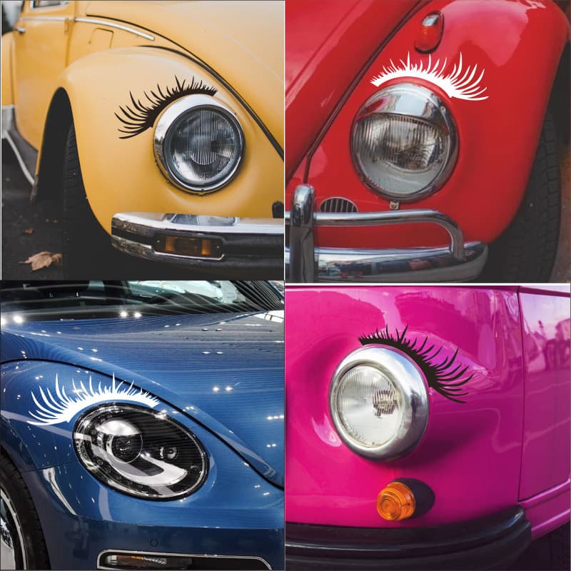 Car lamp eyelash sticker car sticker car decoration sticker electric car motorcycle car sticker personality pull flower sticker