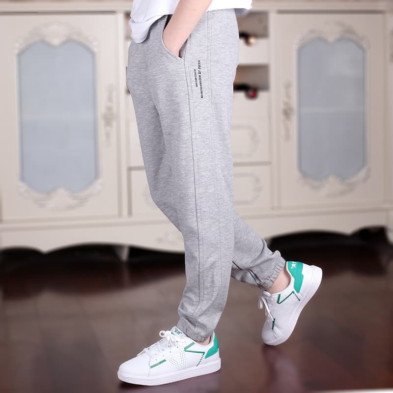 Spangul Spring and Summer New Style Wholesale Cotton Products for Boys and Girls, Comfortable Black and Gray Sports Pants