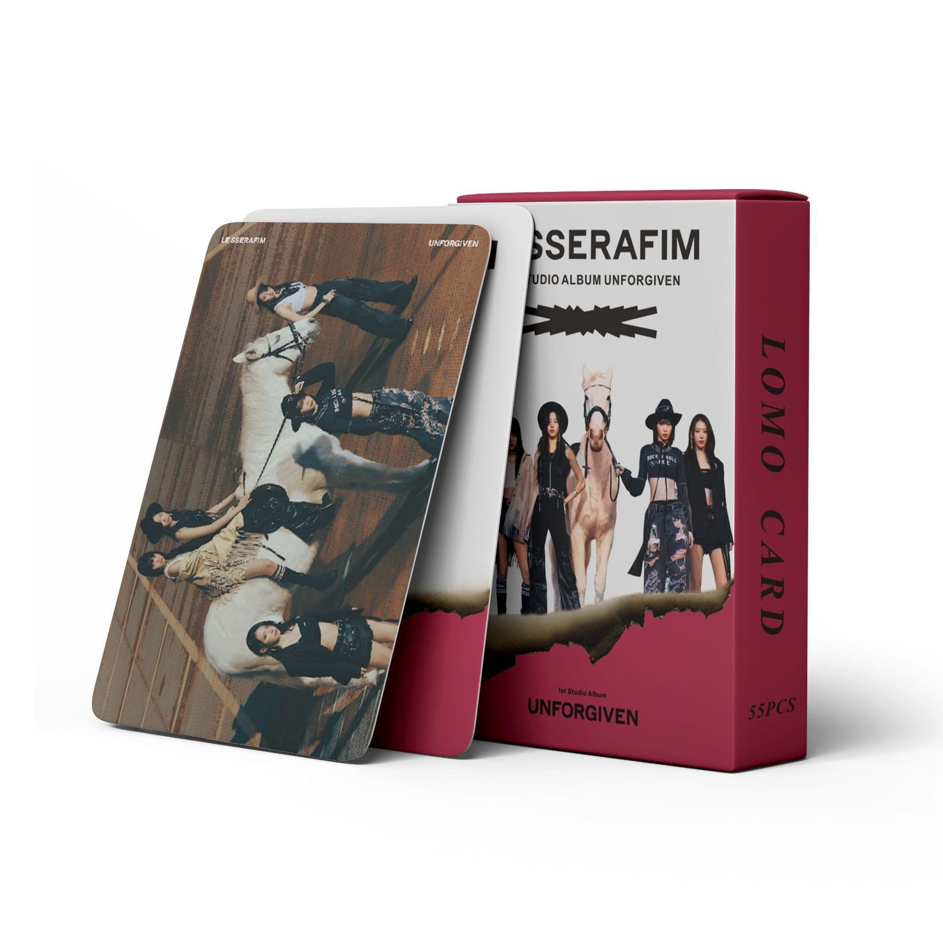 Cross-border hot-selling spot 55 LE SSERFIM small cards UNFORGIVEN small KPOP peripheral LOMO small cards