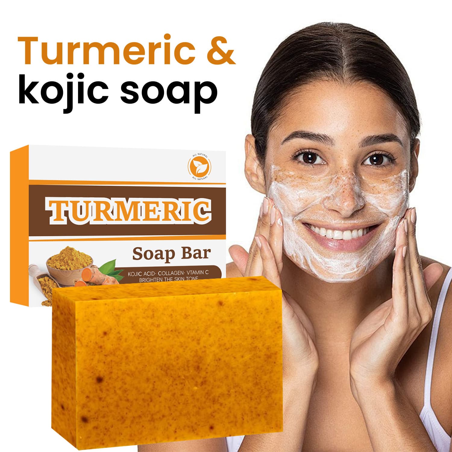 TK Turmeric Soap Lemon Soap Kojic Acid Soap Ginger Handmade Cold Soap Bath Soap