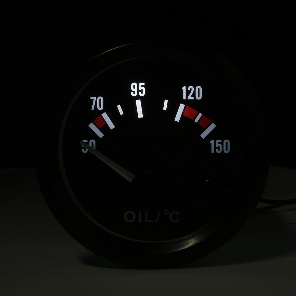 Factory Direct Black Car Modified Oil Temperature Gauge 2 Inch 52mm 12V 50-150°C Pointer Type Oil Temperature Meter