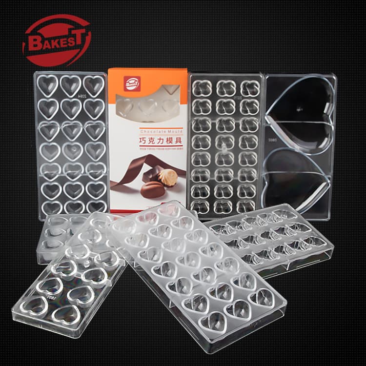 Best Valentine's Day Heart-Shaped Chocolate Mold PC Plastic Food-Grade Household Baking DIY Mold Wholesale