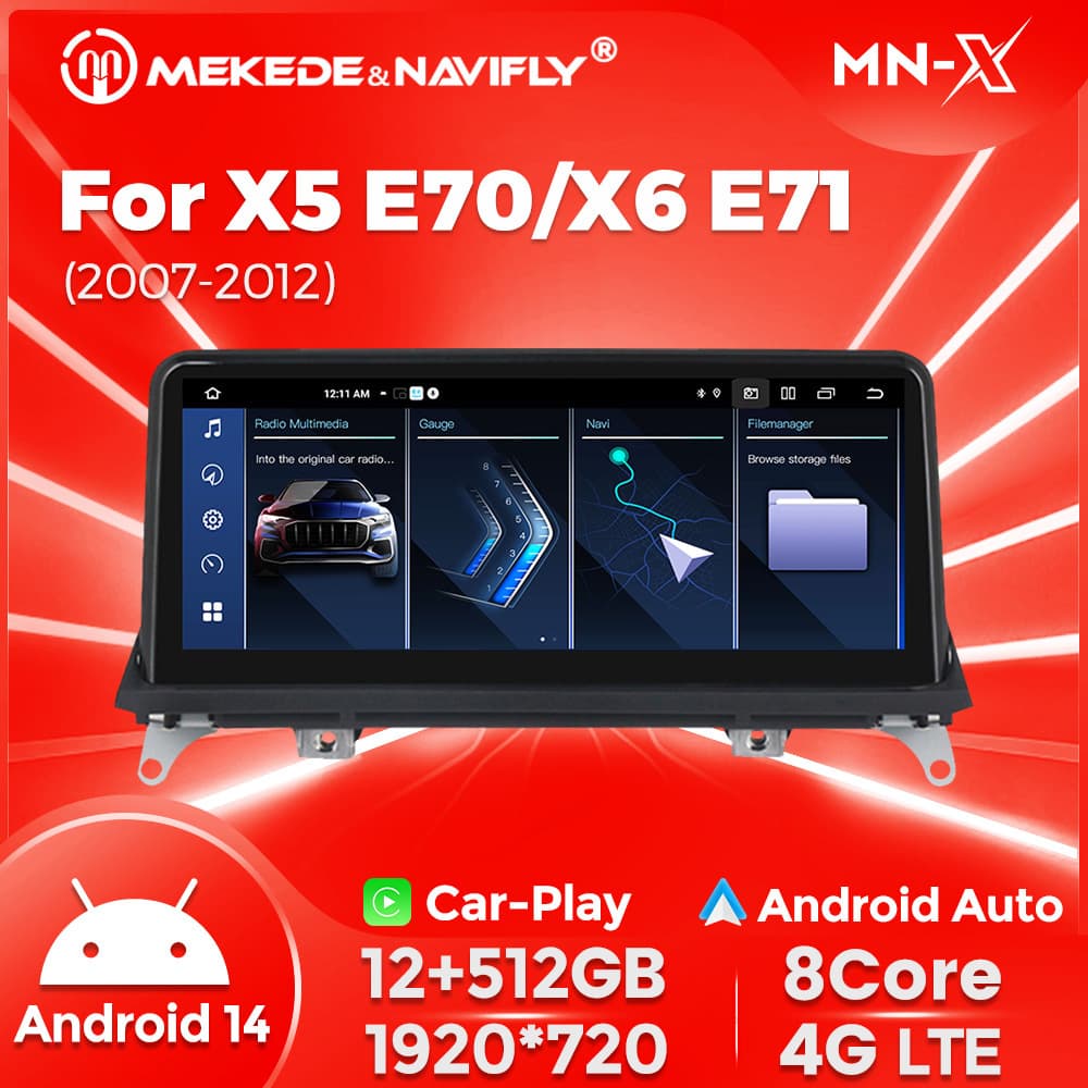 10.25-inch Android GPS Navigation Carplay Unit for BMW X5 X6 E70 E71