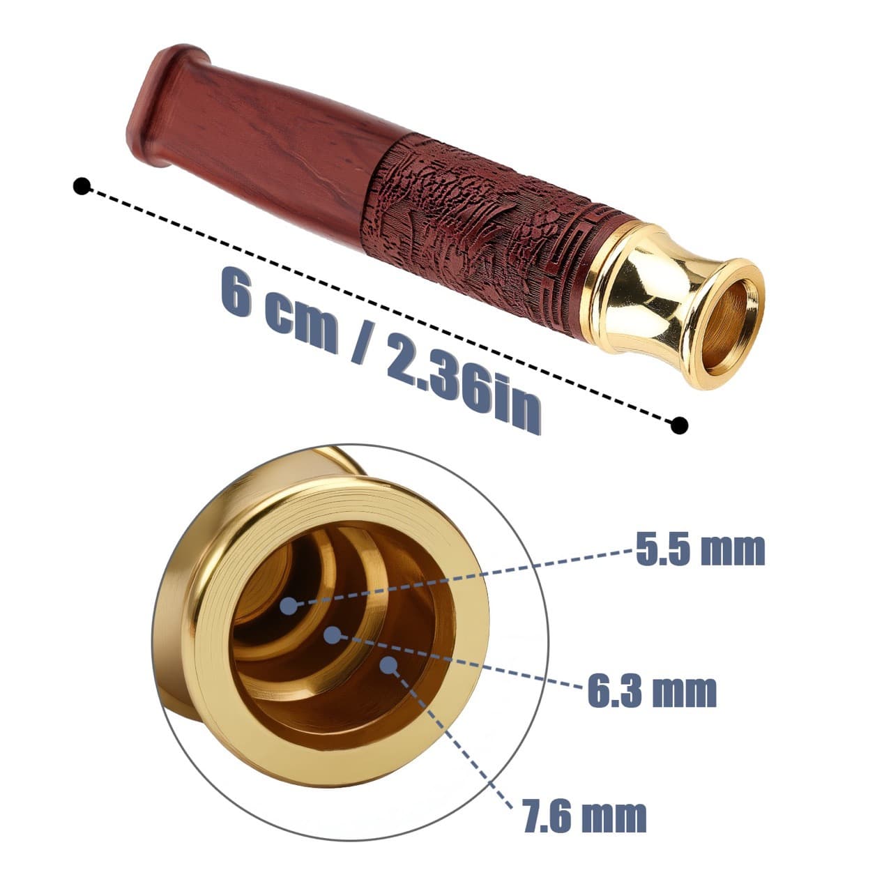 Rosewood Filter Small Cigarette Holder, Universal Fit for Thick, Medium, and Thin Cigarettes, Reusable Filter Core, Padauk, Yew, Ebony Smoking Accessories Manufacturer