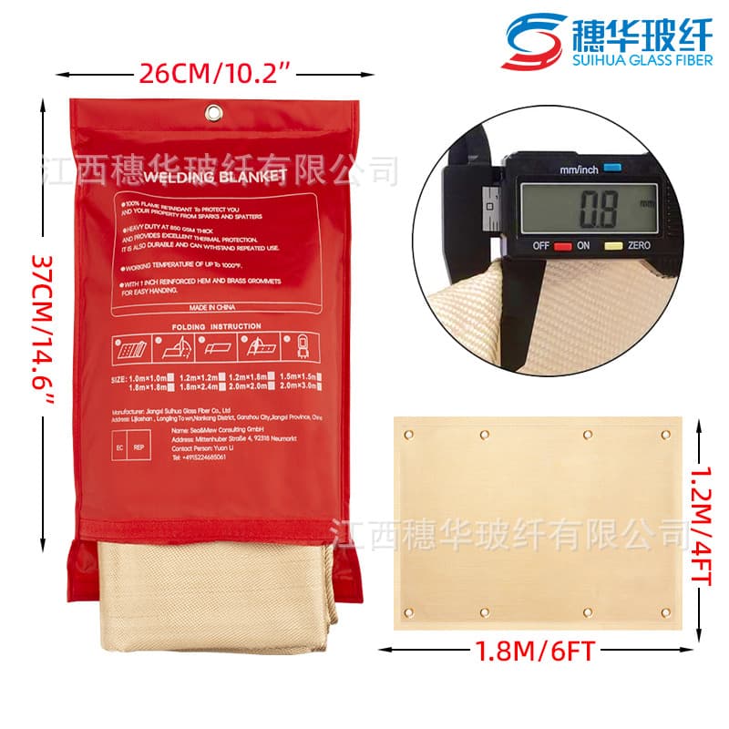 Welding Blanket 1mm Fiberglass Welding Protective Welding Blanket Fireproof Cloth Shipyard Power Plant Car 4S Store Protection