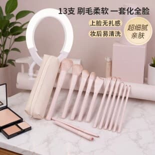 Eyeshadow Brush 13 Makeup Brush Blush Contour Blending Peach Concealer Powder Peach Makeup Brush Set Nose Shadow Full Set Tools