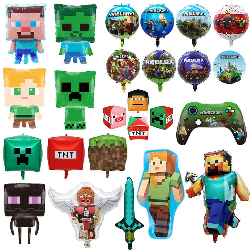 Cross-border Cartoon Minecraft Steve Balloon Roblox Game Balloon Children's Toy Balloon