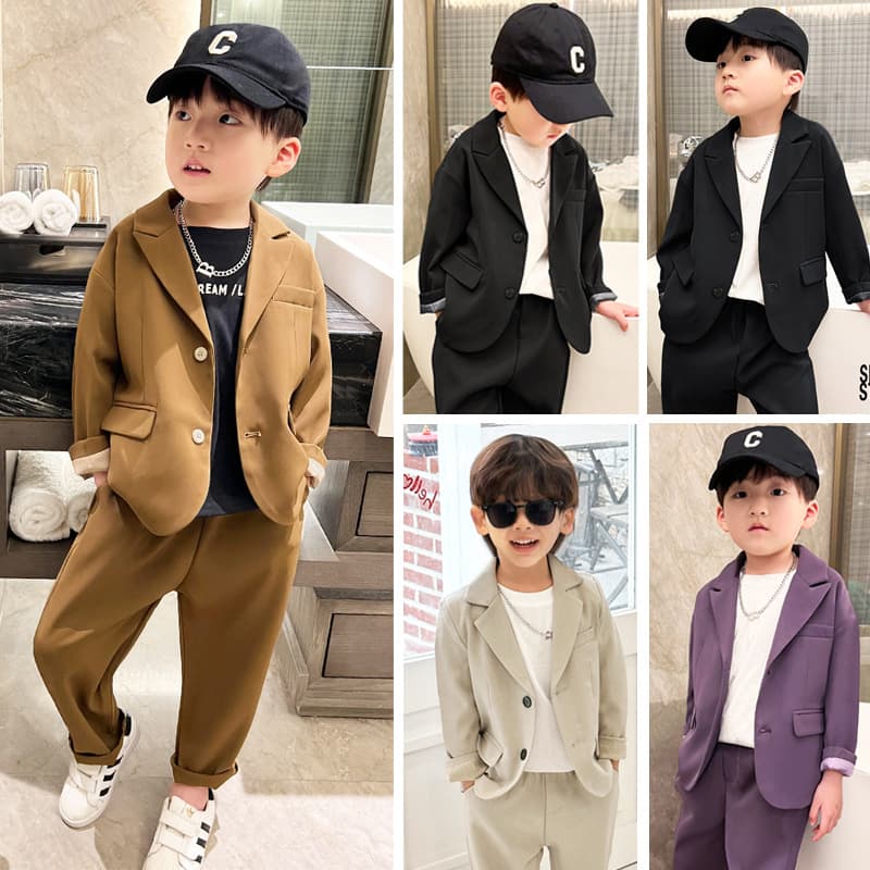 Spring/Autumn Season New Boys' Suit Set, Handsome Hosting Attire, Pageant Runway Fashionable Children's Korean-style Suit Trend