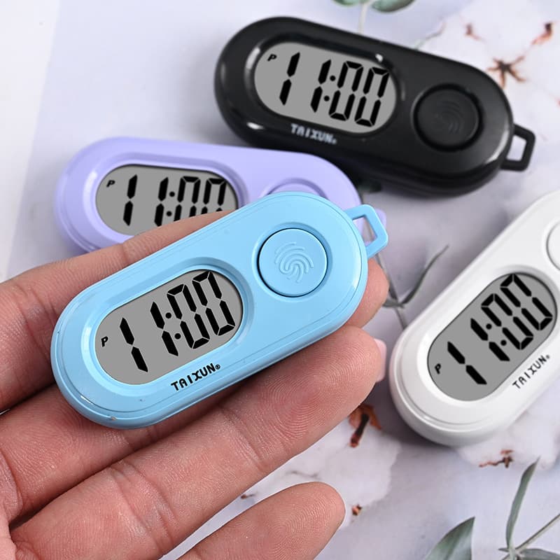 Macaron Work Study Exam Preparation Glow-in-the-Dark Keychain Small Pendant Watch Colorful Mini Portable Alarm Clock Pendant Watch
