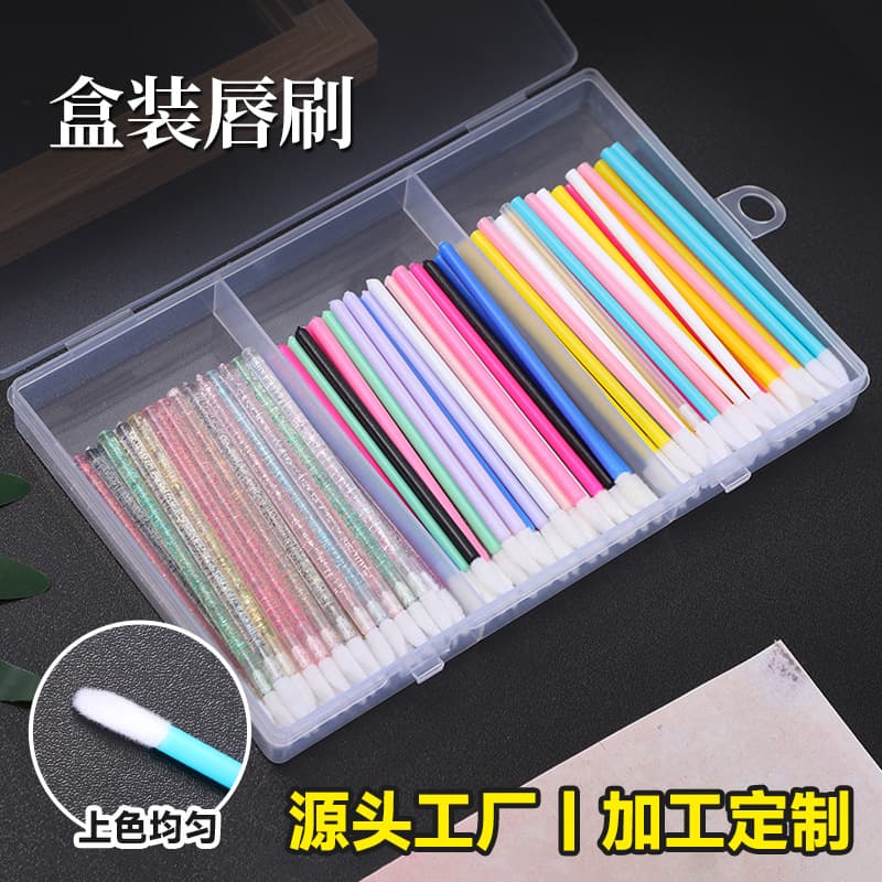 Boxed Disposable Crystal Lip Brush Set for Hygienic Makeup Application - Lipstick, Lip Gloss, and Lip Stain Blending Brush