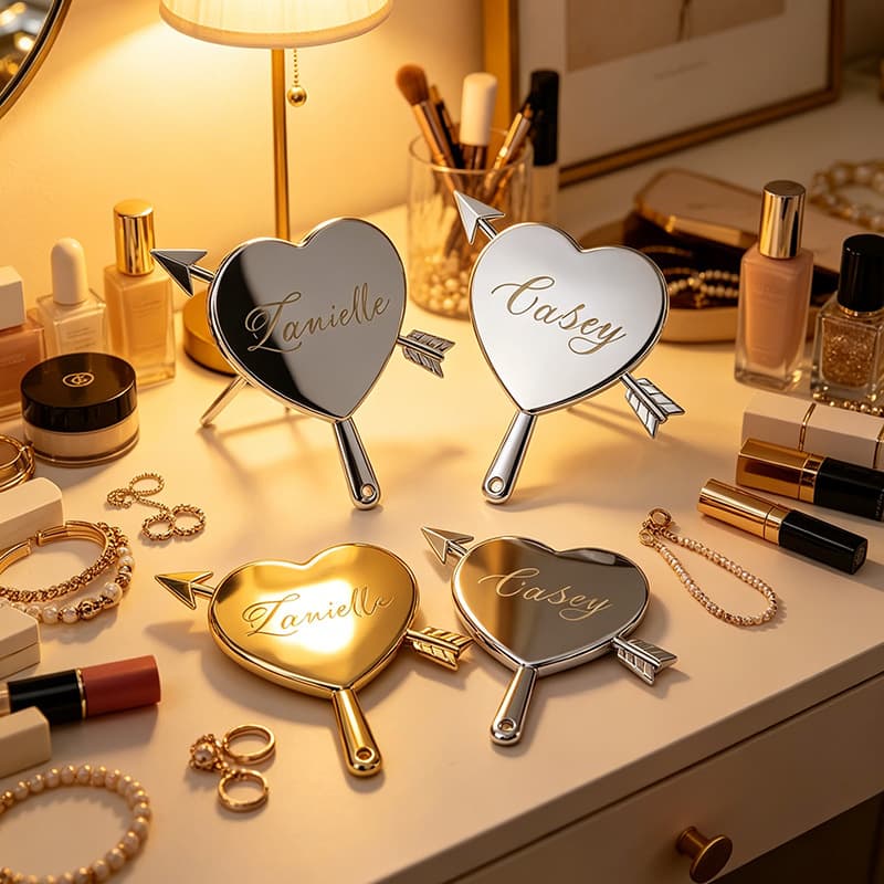 Etsy personalized custom handheld makeup mirror love handle mirror portable mirror vanity mirror