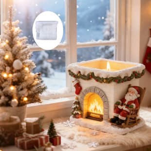 Yindian Christmas Fireplace Plaster Mold DIY Resin Storage Cup Flower Pot Ornament Silicone Mold