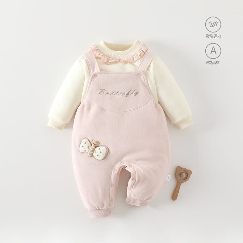 Baby Autumn Bib Overalls Set Spring/Fall Two-Piece for Girls Newborn Cute Fashionable Separates