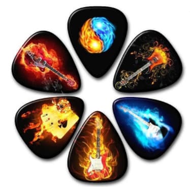 Celluloid guitar pick with color printing, colorful pick for acoustic guitar